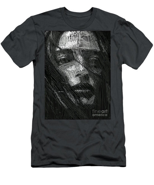 T-shirt pour homme (coupe ajustée) - Portrait en studio au crayon 38