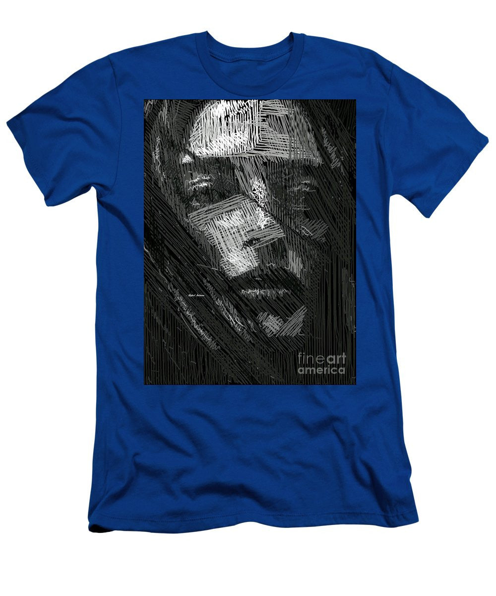 T-shirt pour homme (coupe ajustée) - Portrait en studio au crayon 38