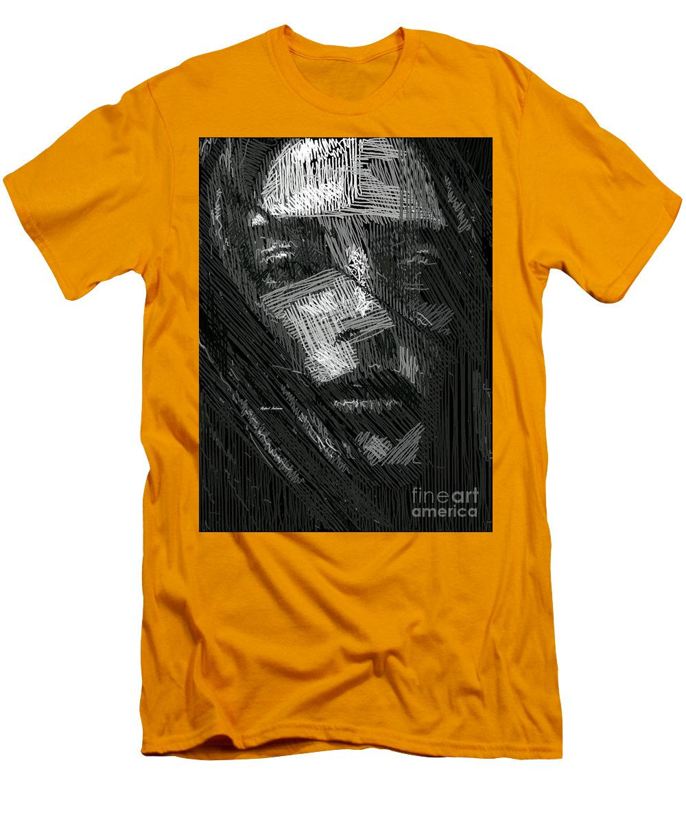 T-shirt pour homme (coupe ajustée) - Portrait en studio au crayon 38