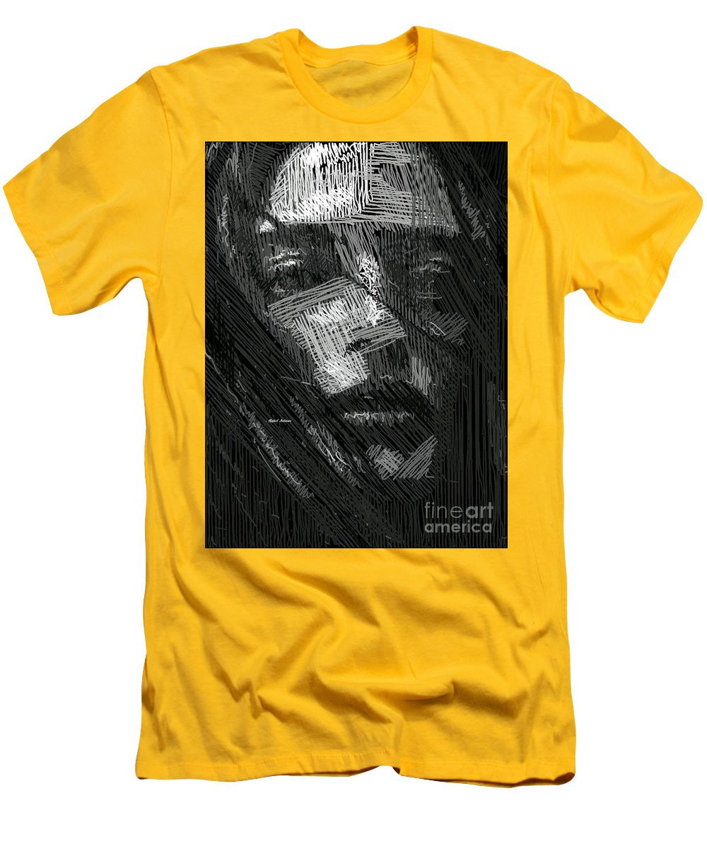 T-shirt pour homme (coupe ajustée) - Portrait en studio au crayon 38