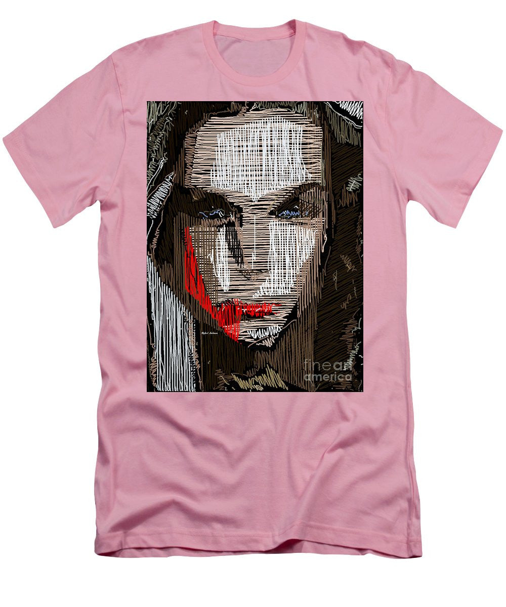 T-shirt pour homme (coupe ajustée) - Portrait en studio au crayon 41