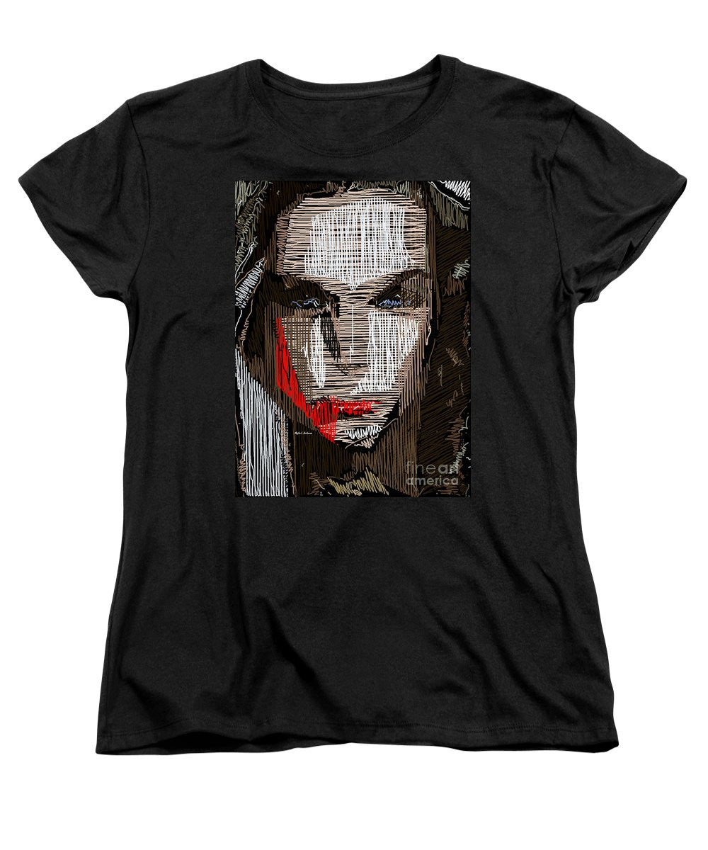 T-shirt femme (coupe standard) - Portrait en studio au crayon 41