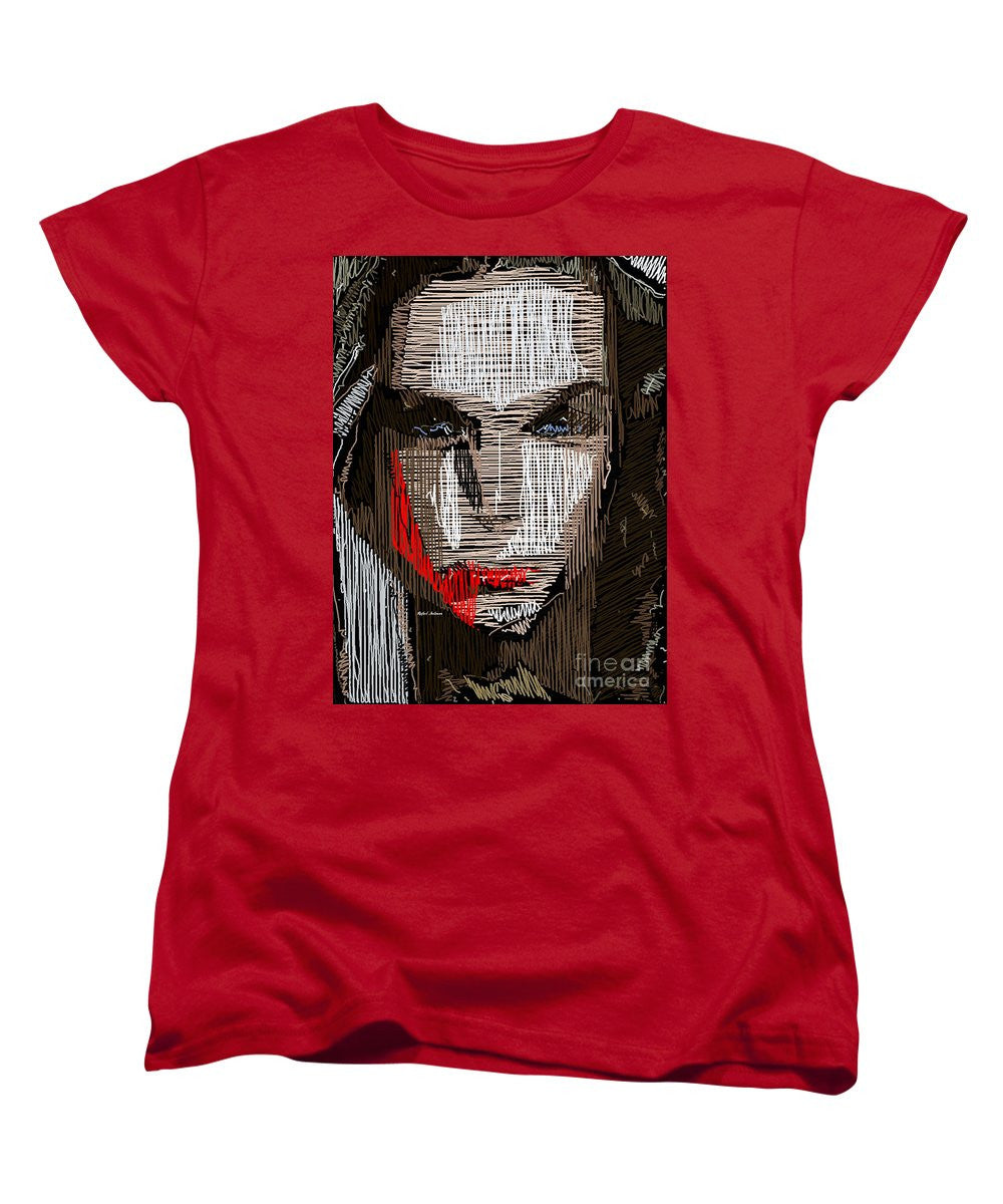 T-shirt femme (coupe standard) - Portrait en studio au crayon 41