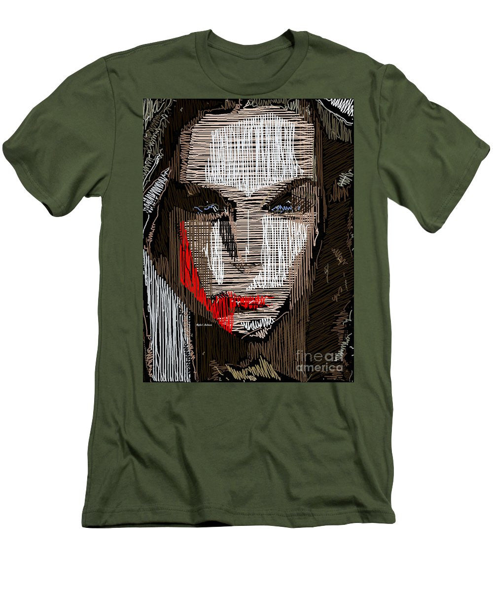 T-shirt pour homme (coupe ajustée) - Portrait en studio au crayon 41