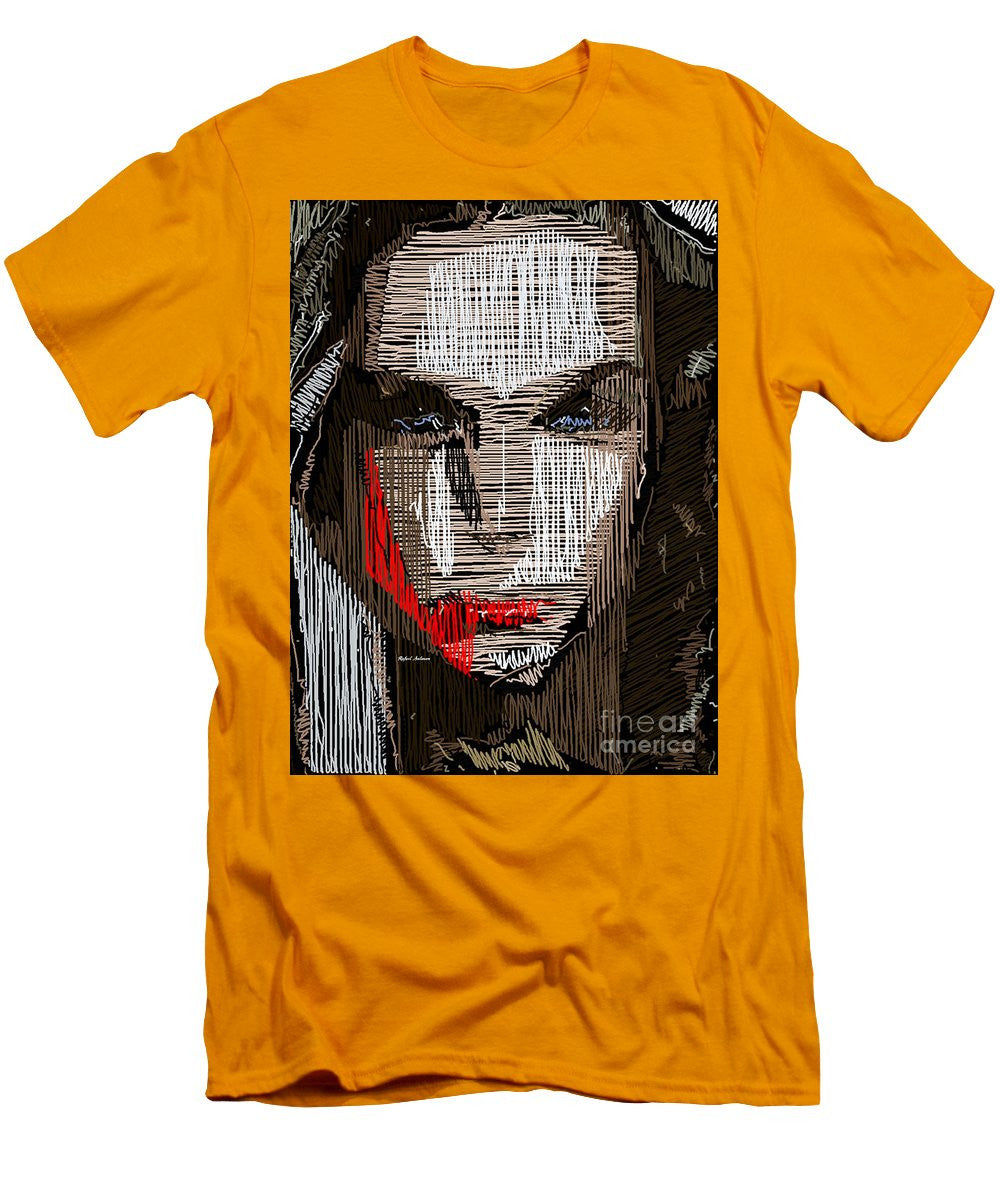 T-shirt pour homme (coupe ajustée) - Portrait en studio au crayon 41