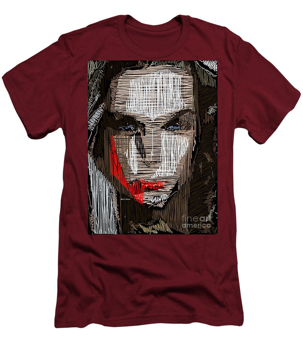 T-shirt pour homme (coupe ajustée) - Portrait en studio au crayon 41