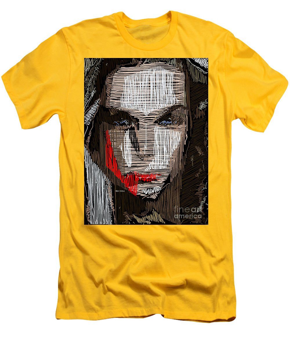 T-shirt pour homme (coupe ajustée) - Portrait en studio au crayon 41