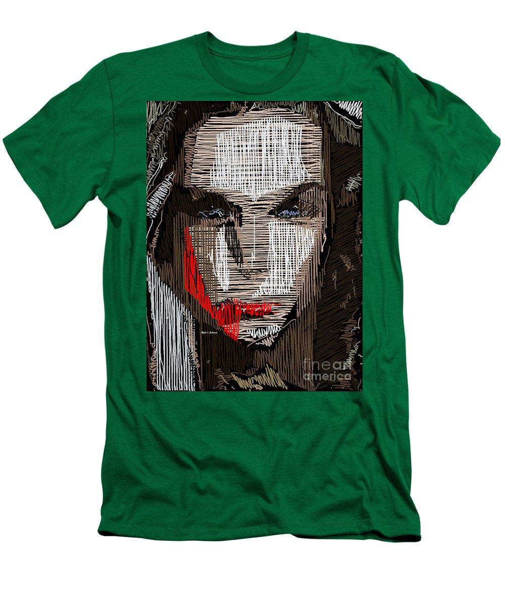 T-shirt pour homme (coupe ajustée) - Portrait en studio au crayon 41