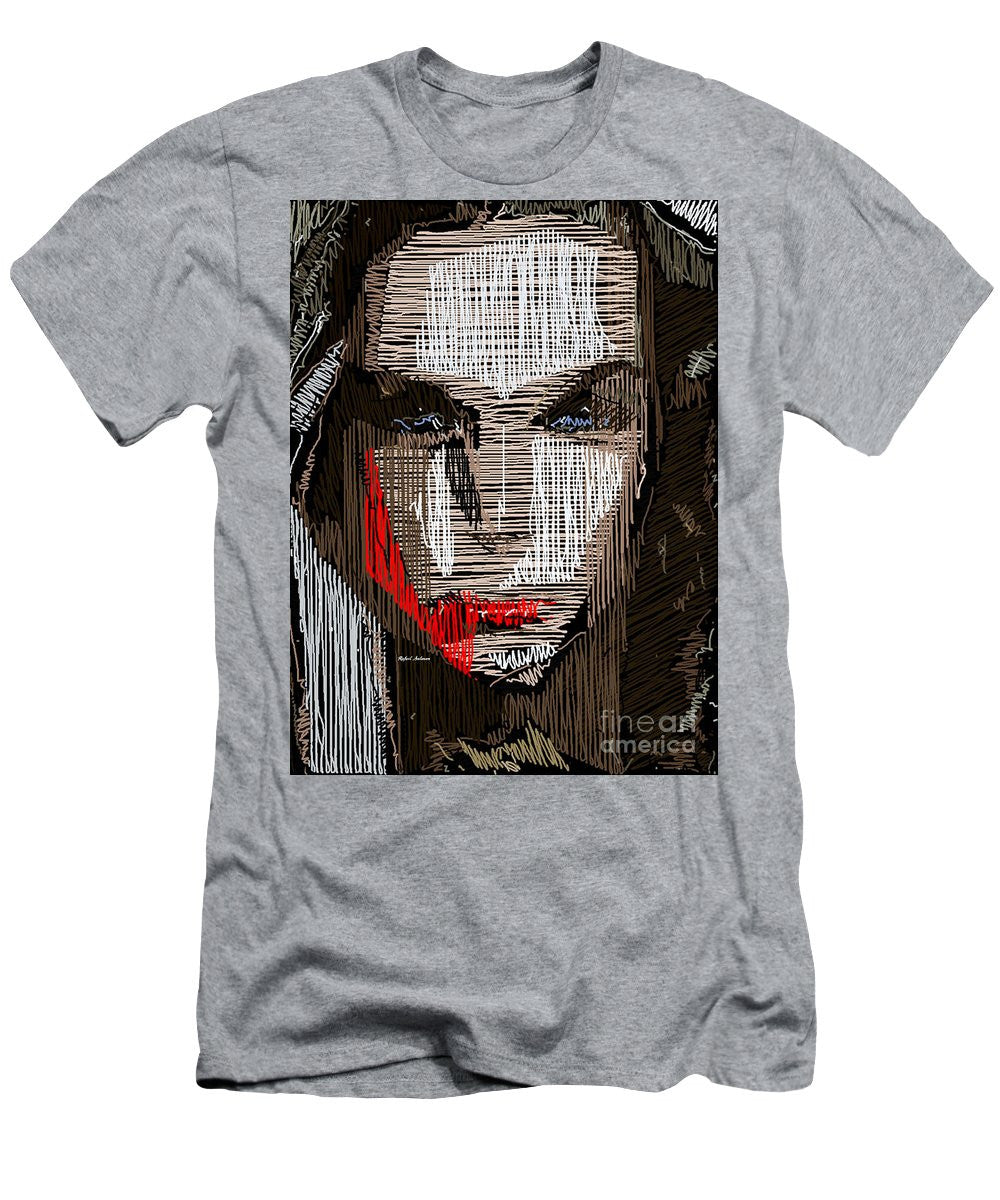 T-shirt pour homme (coupe ajustée) - Portrait en studio au crayon 41