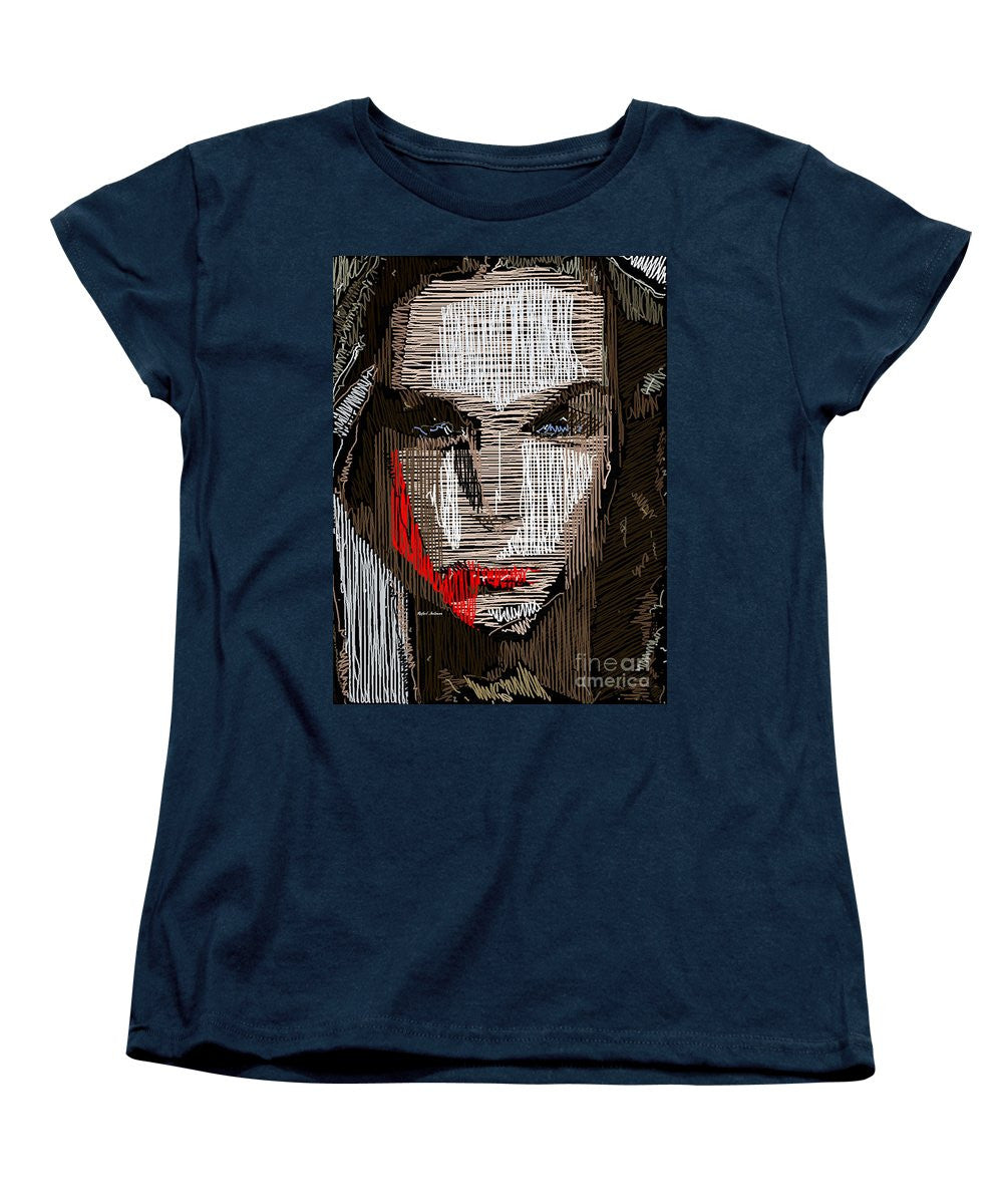 T-shirt femme (coupe standard) - Portrait en studio au crayon 41