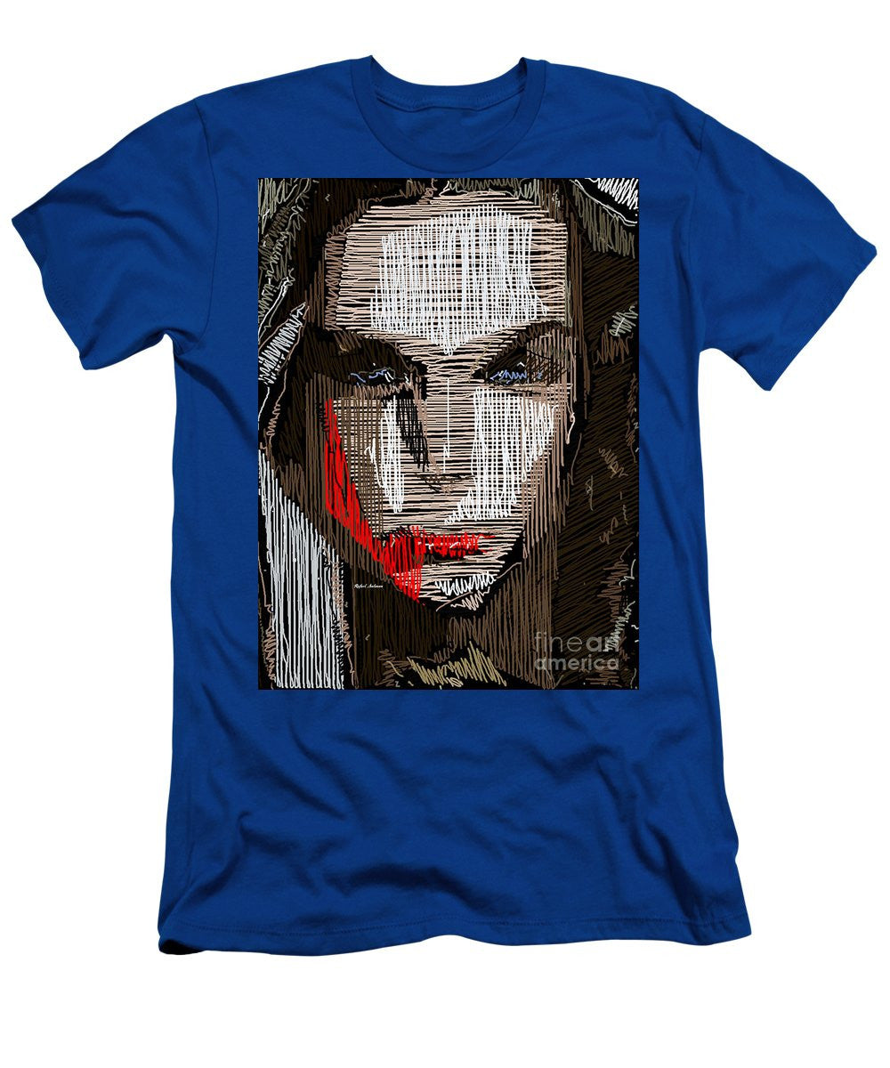 T-shirt pour homme (coupe ajustée) - Portrait en studio au crayon 41