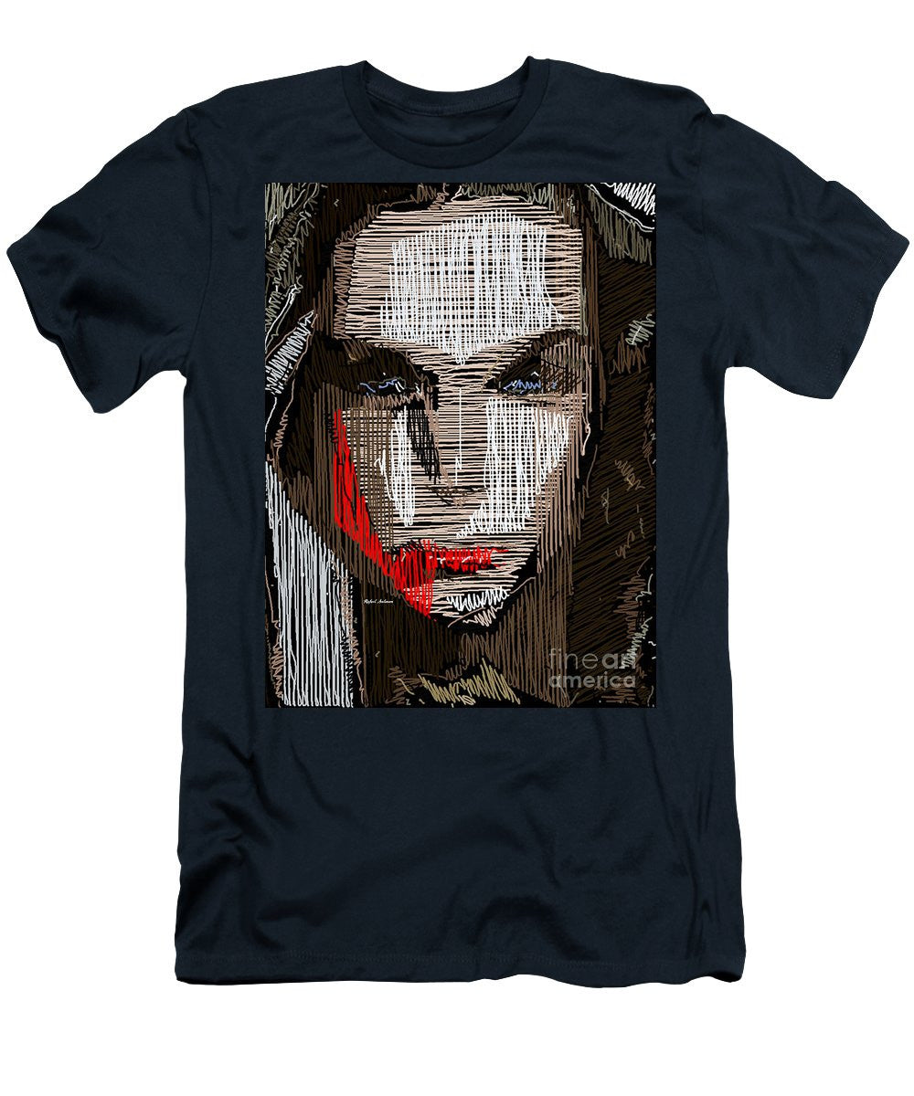 T-shirt pour homme (coupe ajustée) - Portrait en studio au crayon 41