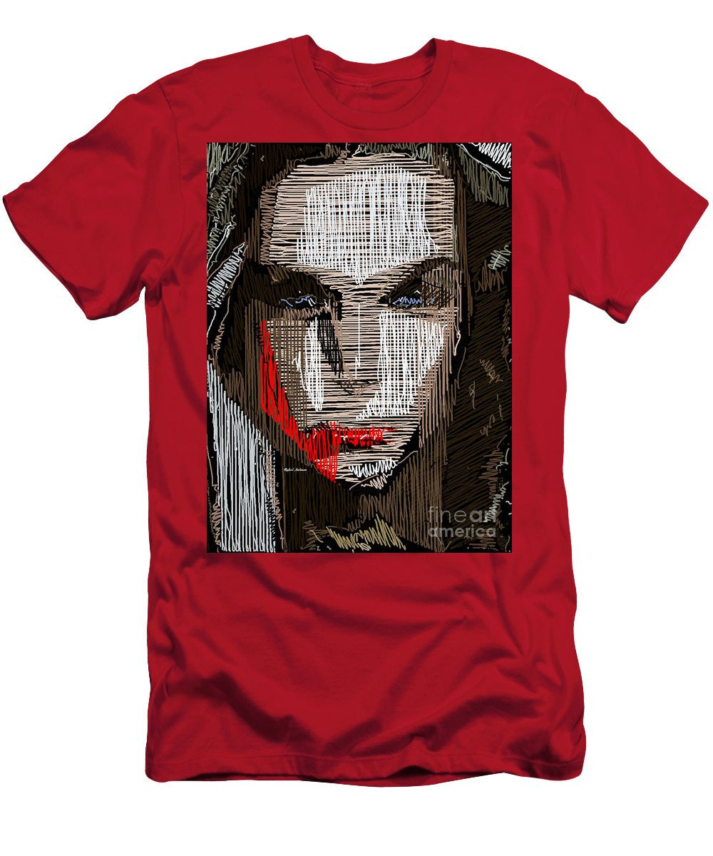 T-shirt pour homme (coupe ajustée) - Portrait en studio au crayon 41