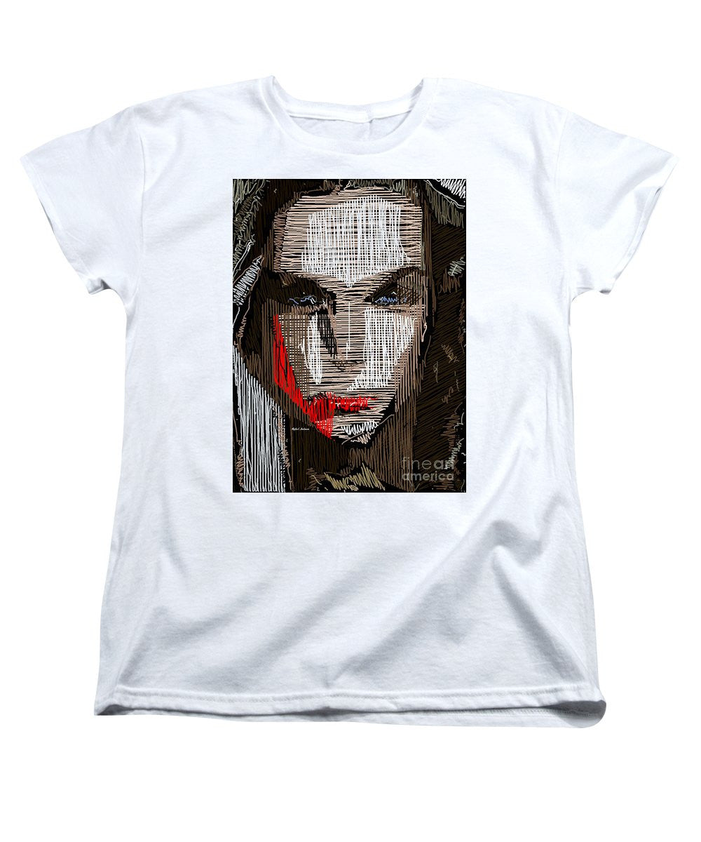 T-shirt femme (coupe standard) - Portrait en studio au crayon 41