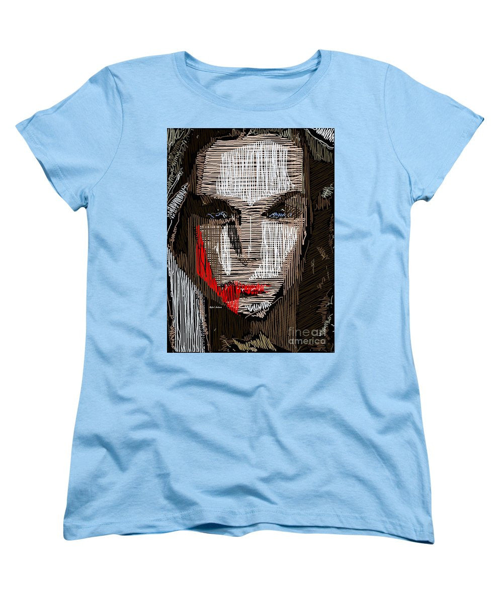 T-shirt femme (coupe standard) - Portrait en studio au crayon 41