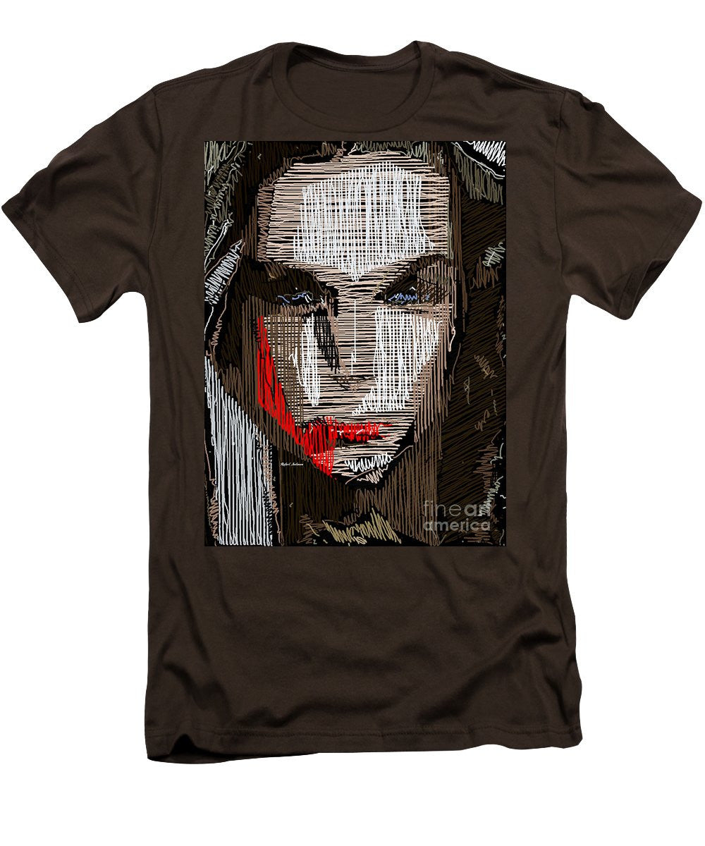 T-shirt pour homme (coupe ajustée) - Portrait en studio au crayon 41