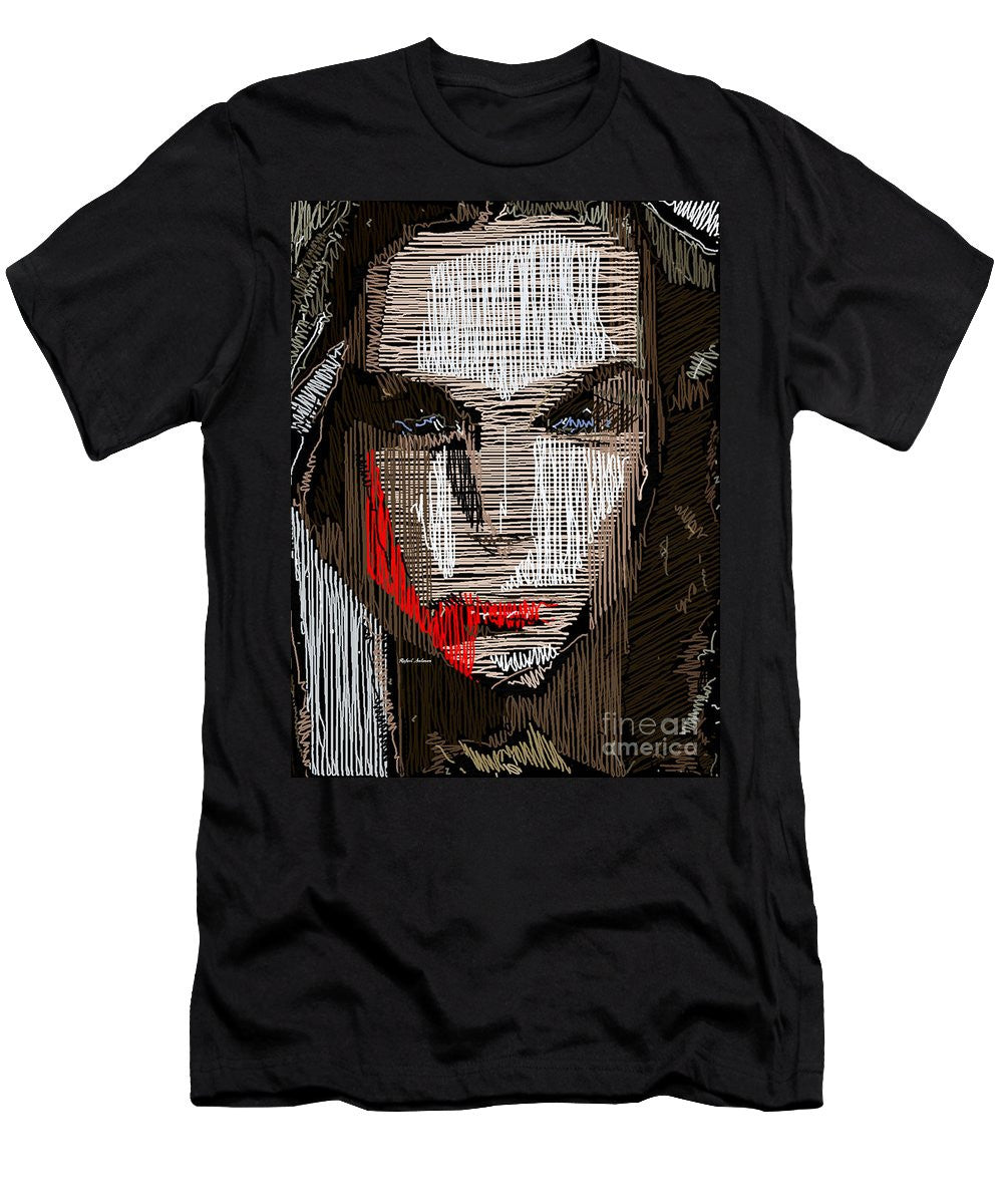 T-shirt pour homme (coupe ajustée) - Portrait en studio au crayon 41