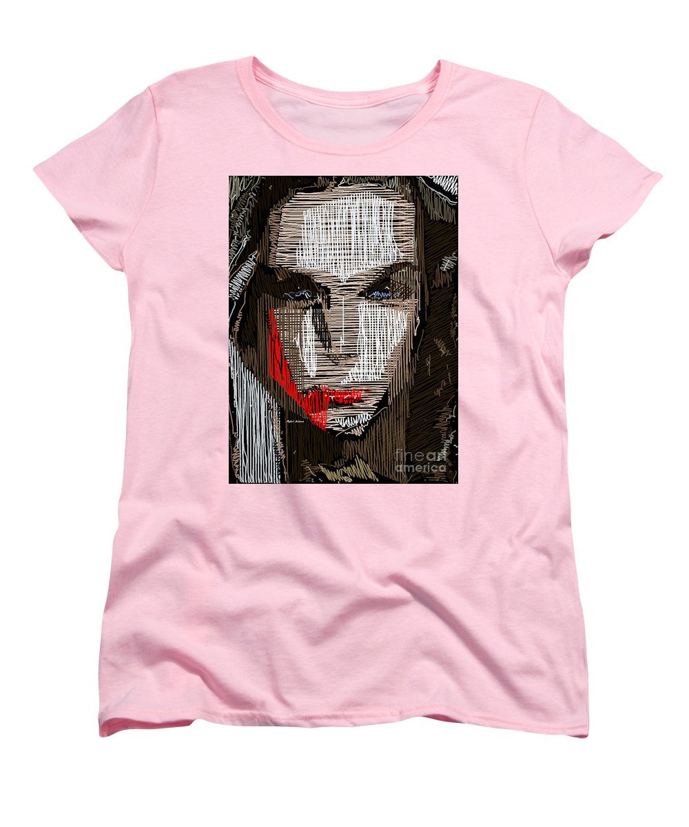 T-shirt femme (coupe standard) - Portrait en studio au crayon 41