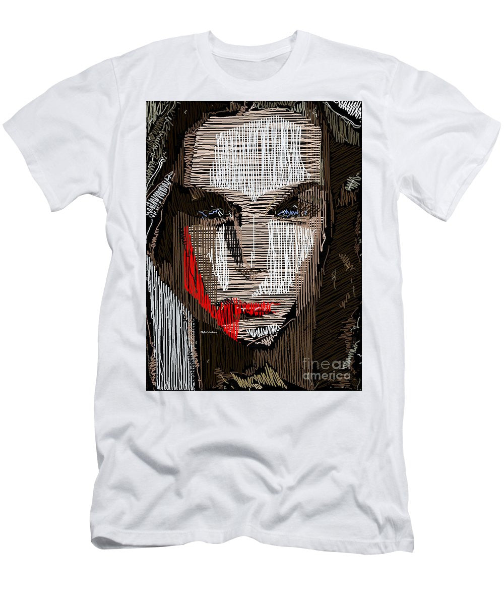 T-shirt pour homme (coupe ajustée) - Portrait en studio au crayon 41