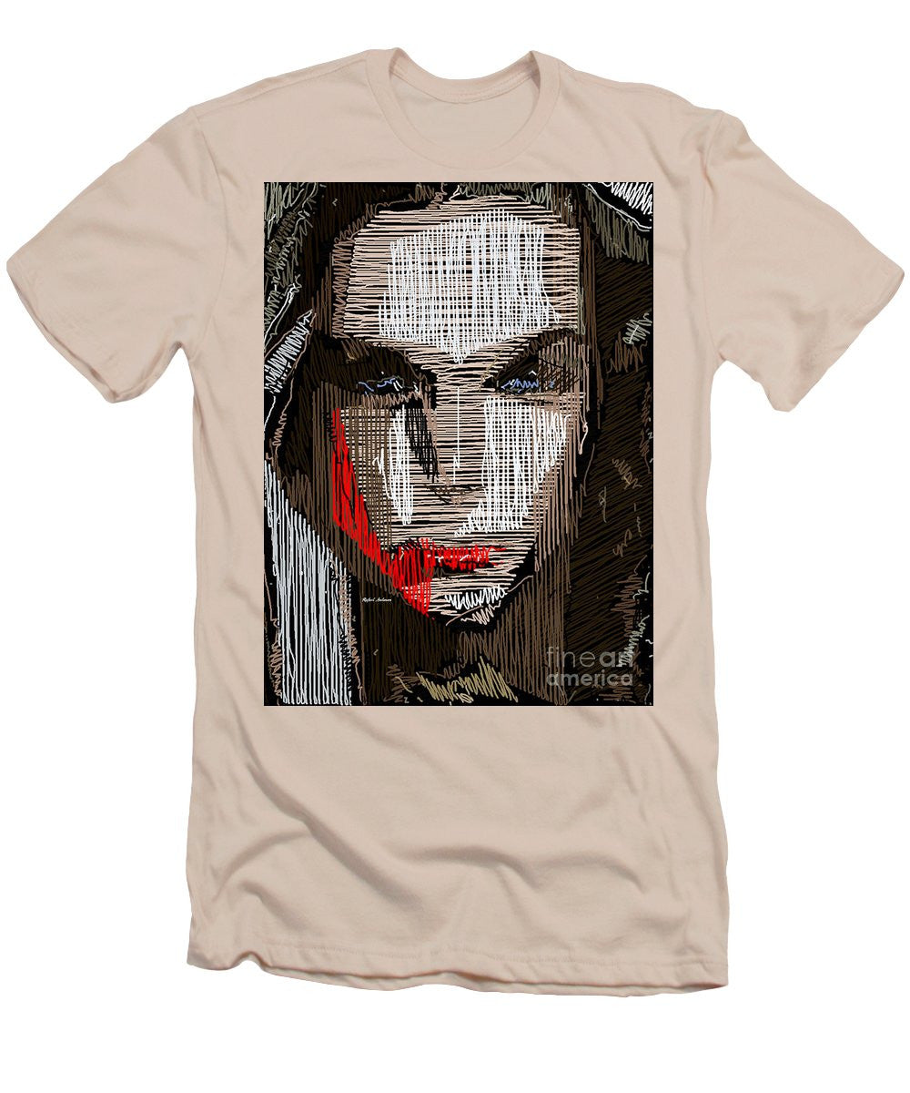 T-shirt pour homme (coupe ajustée) - Portrait en studio au crayon 41