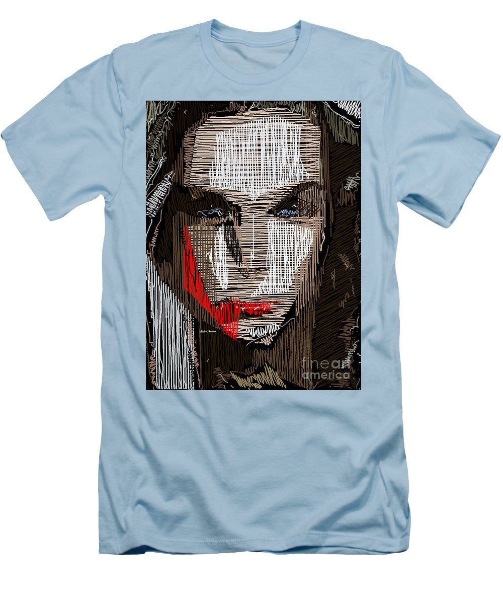 T-shirt pour homme (coupe ajustée) - Portrait en studio au crayon 41