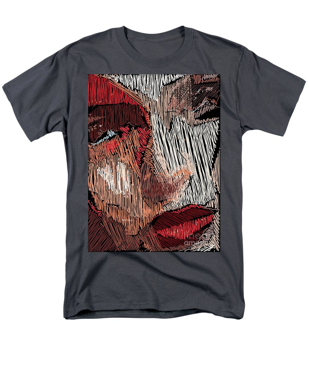 T-shirt pour homme (coupe standard) - Portrait en studio au crayon 42