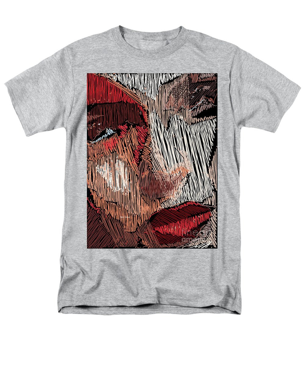 T-shirt pour homme (coupe standard) - Portrait en studio au crayon 42