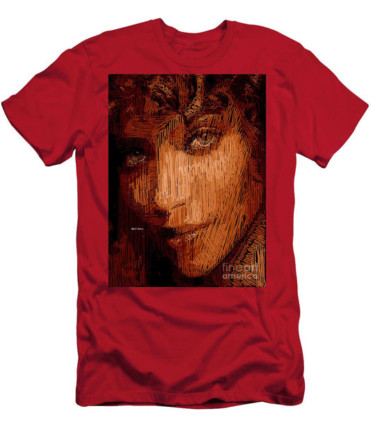 T-shirt pour homme (coupe ajustée) - Portrait en studio au crayon 62