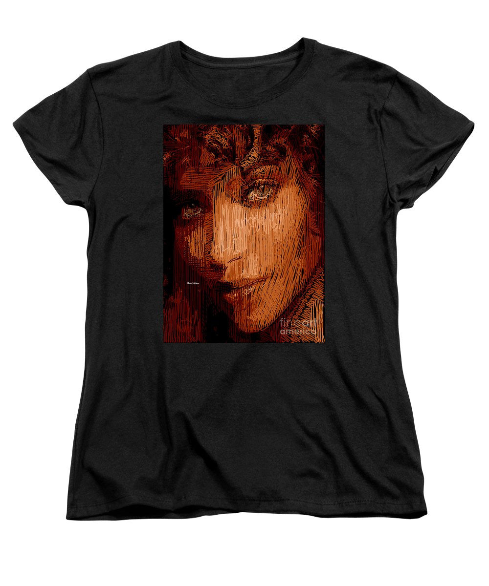 T-shirt femme (coupe standard) - Portrait en studio au crayon 62