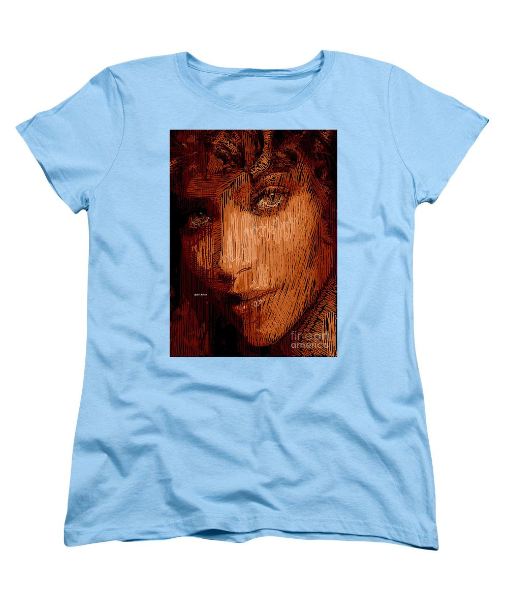 T-shirt femme (coupe standard) - Portrait en studio au crayon 62