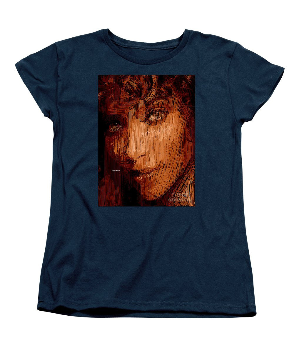 T-shirt femme (coupe standard) - Portrait en studio au crayon 62