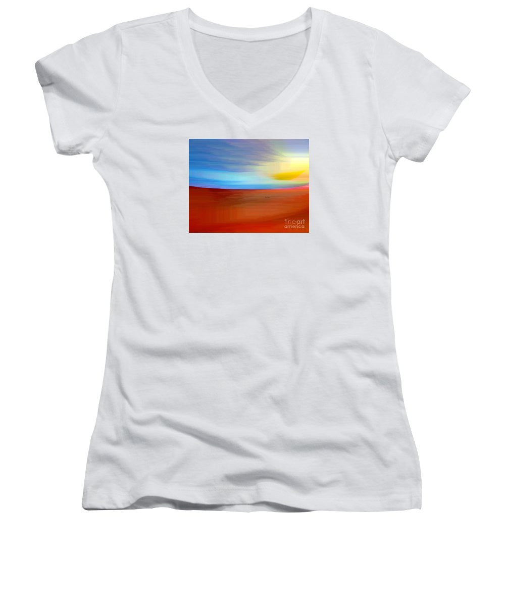 Women's V-Neck T-Shirt (Junior Cut) - Sunrise