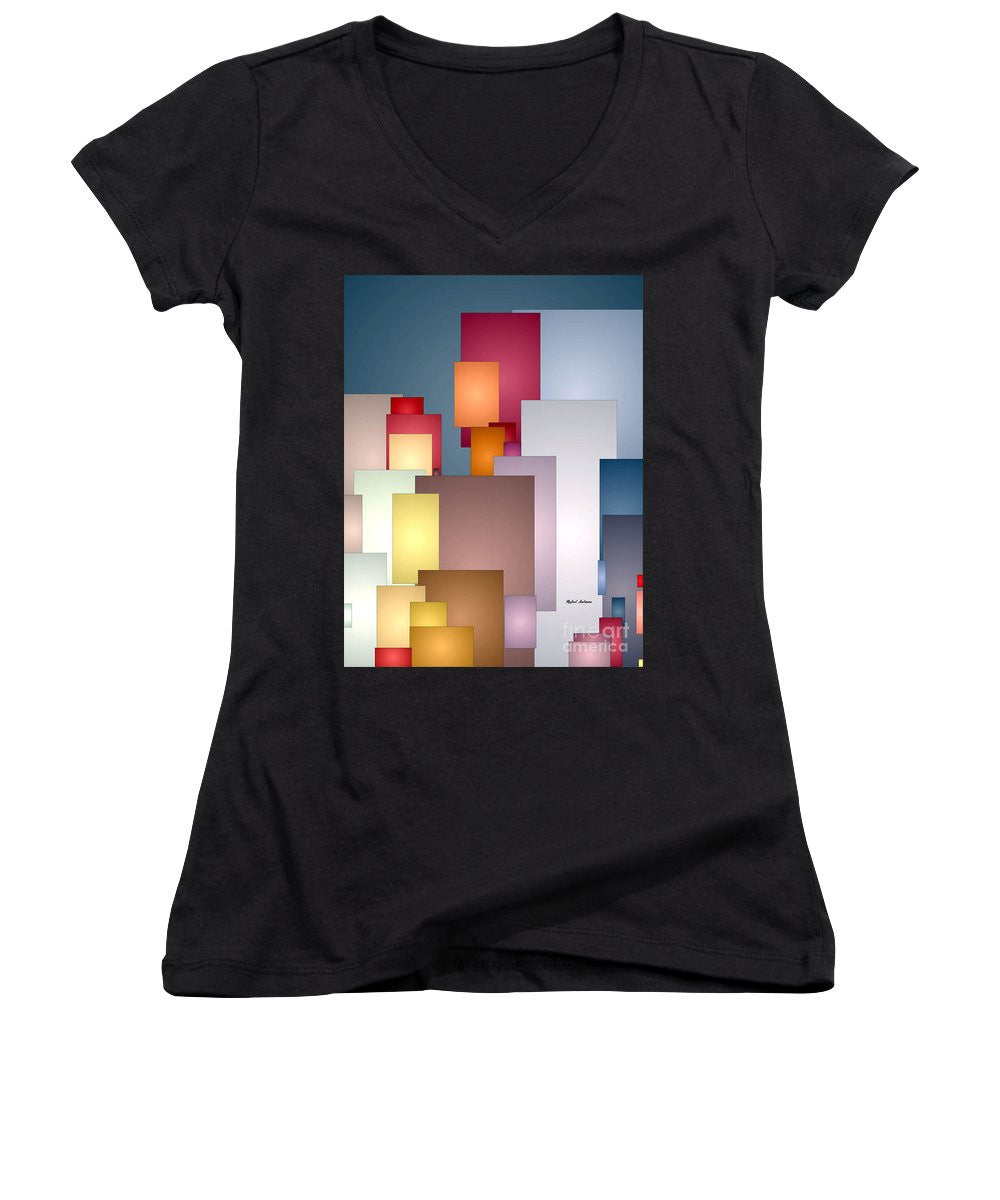 Women's V-Neck T-Shirt (Junior Cut) - Sunset