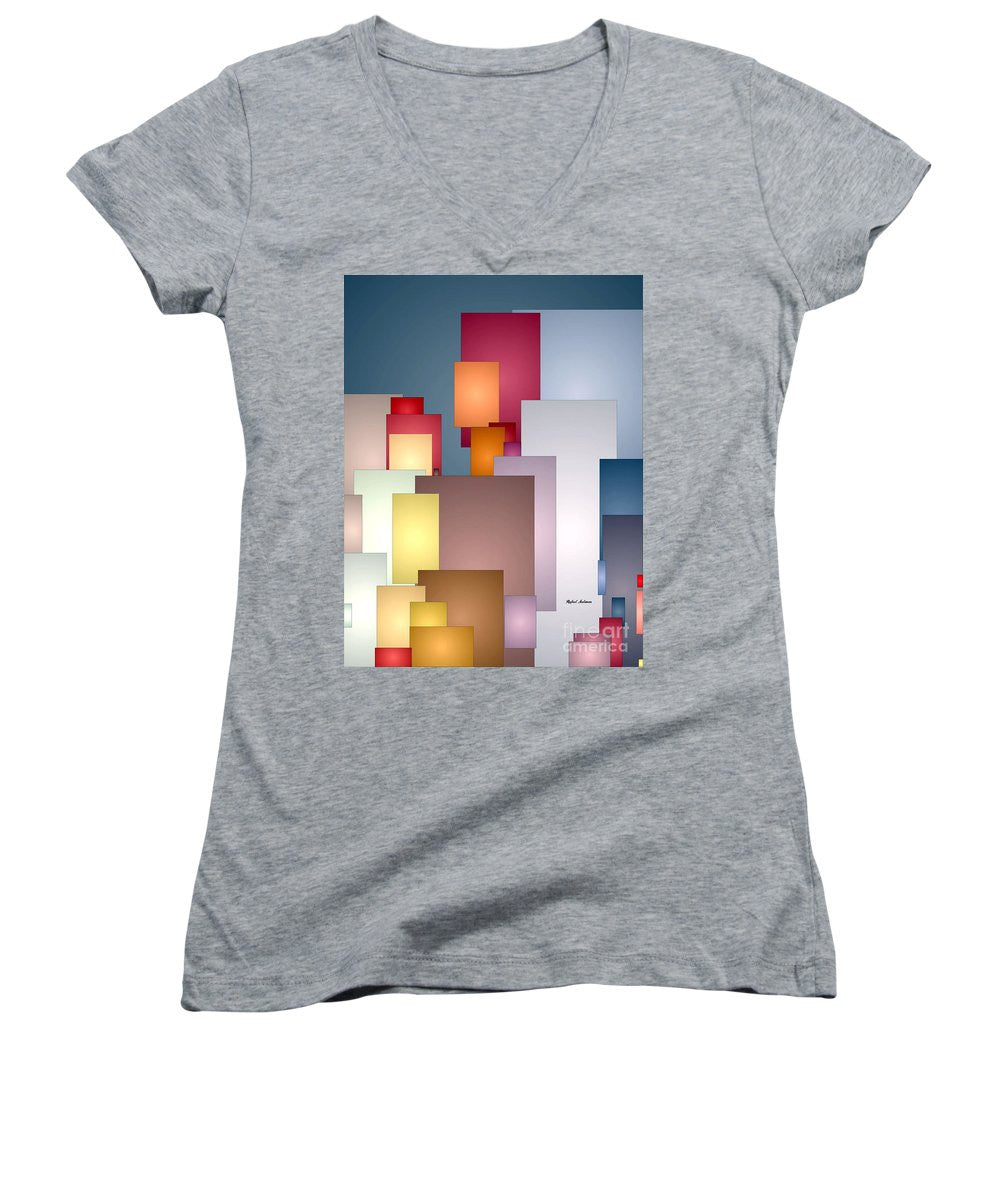 Women's V-Neck T-Shirt (Junior Cut) - Sunset