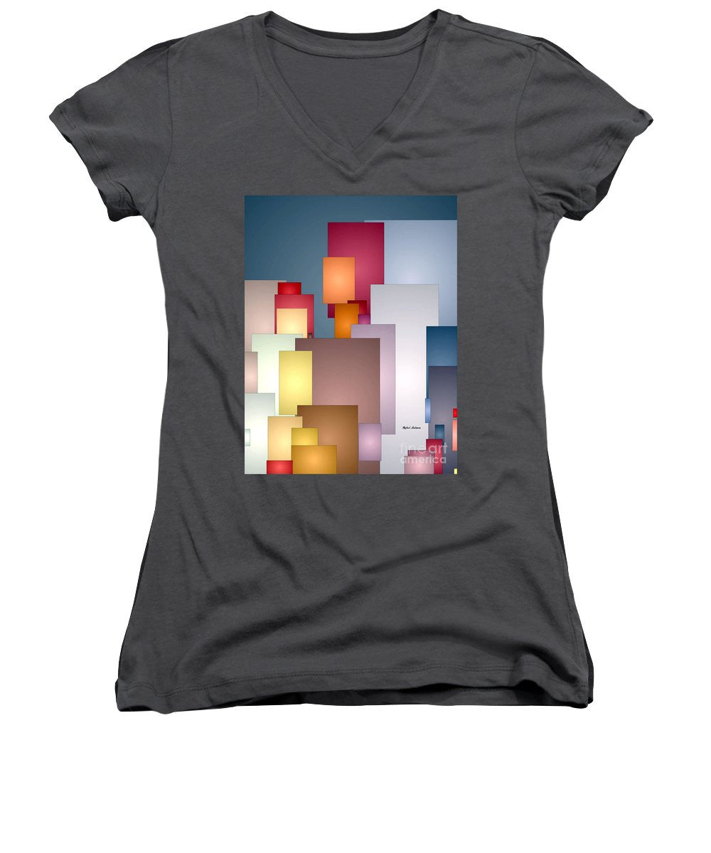 Women's V-Neck T-Shirt (Junior Cut) - Sunset