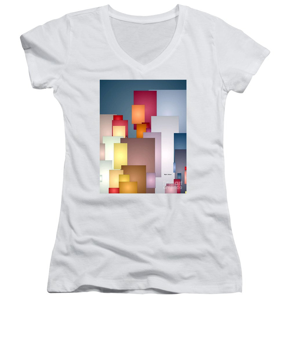 Women's V-Neck T-Shirt (Junior Cut) - Sunset