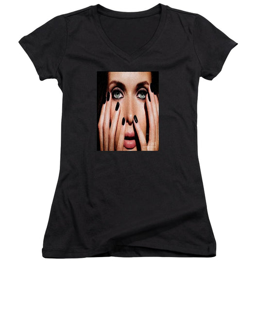 Women's V-Neck T-Shirt (Junior Cut) - Surprised