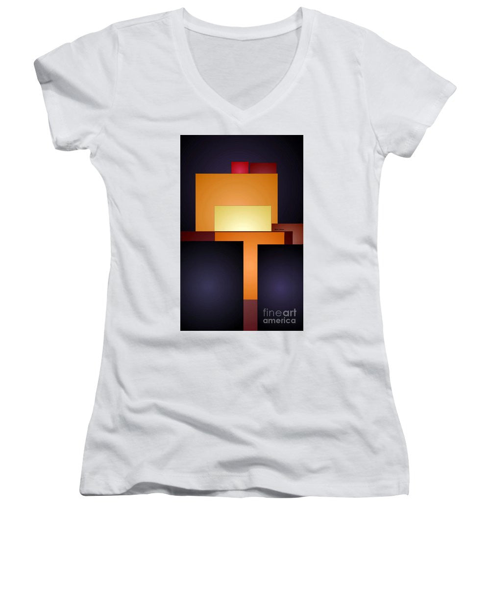 Women's V-Neck T-Shirt (Junior Cut) - T Abstract