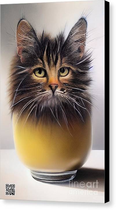 Teacup Cat - Canvas Print