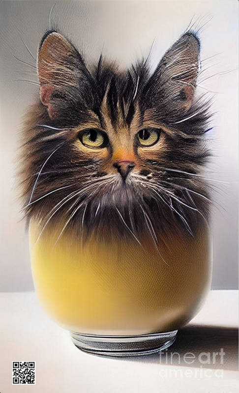Teacup Cat - Art Print