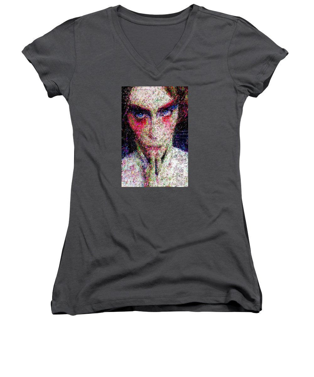 Women's V-Neck T-Shirt (Junior Cut) - Texting Brainstorm