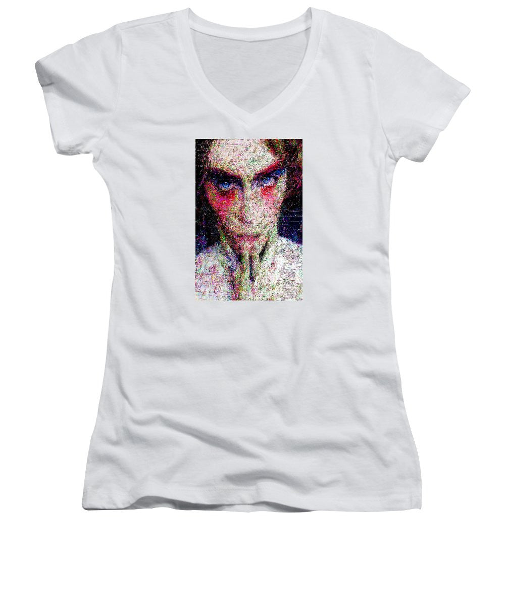 Women's V-Neck T-Shirt (Junior Cut) - Texting Brainstorm