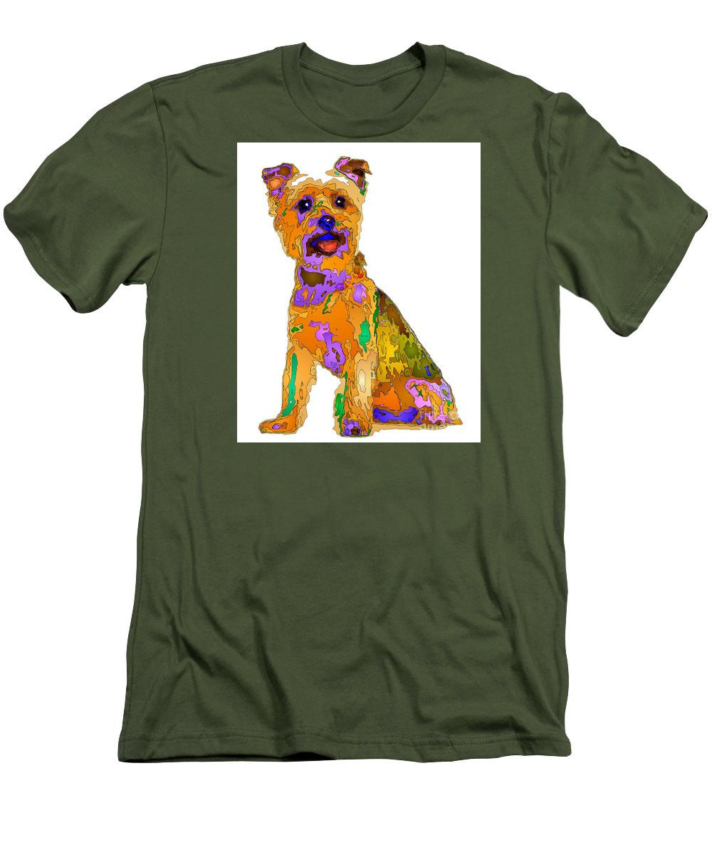 T-shirt pour homme (coupe ajustée) - Le meilleur chien. Série Pet