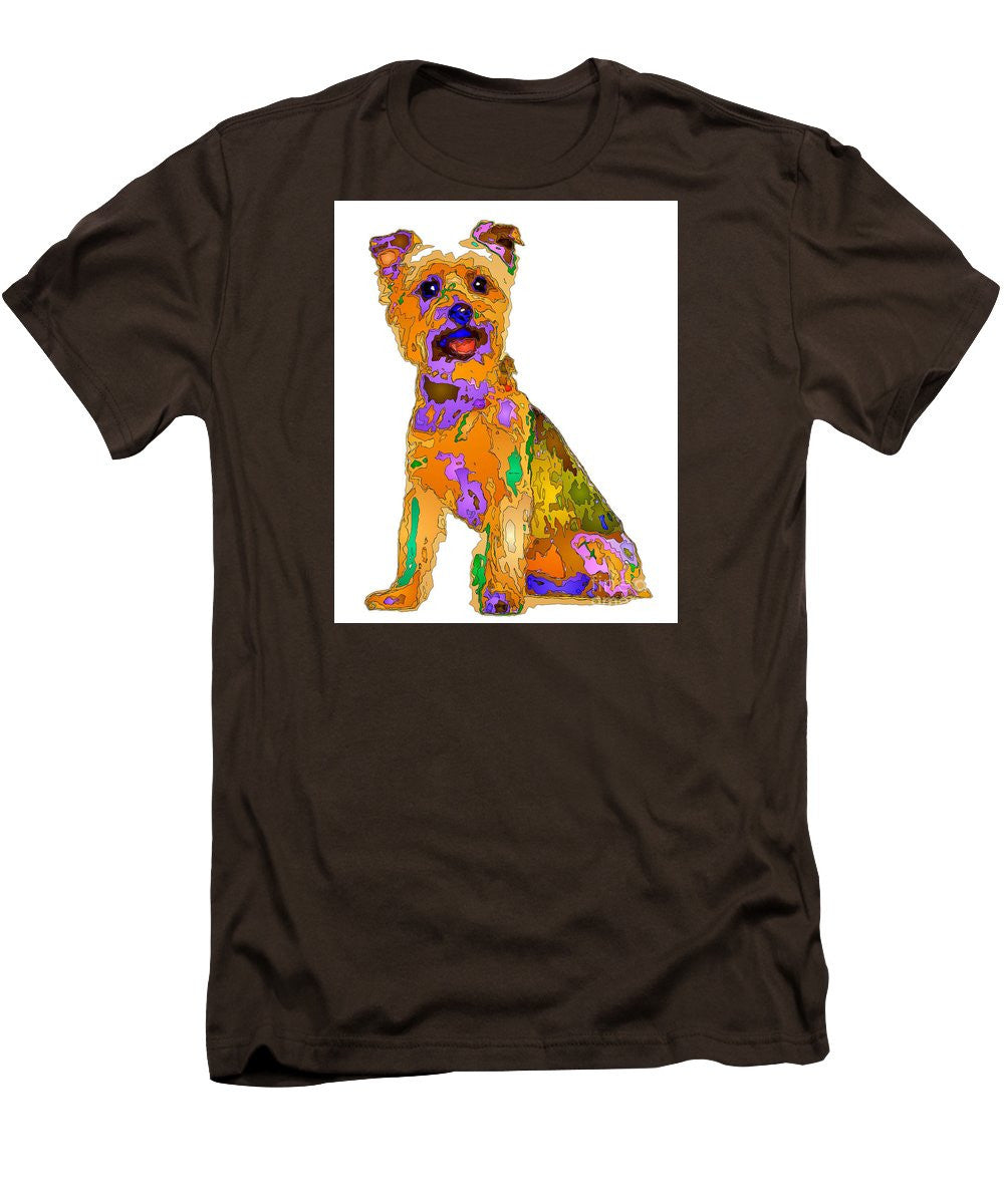 T-shirt pour homme (coupe ajustée) - Le meilleur chien. Série Pet