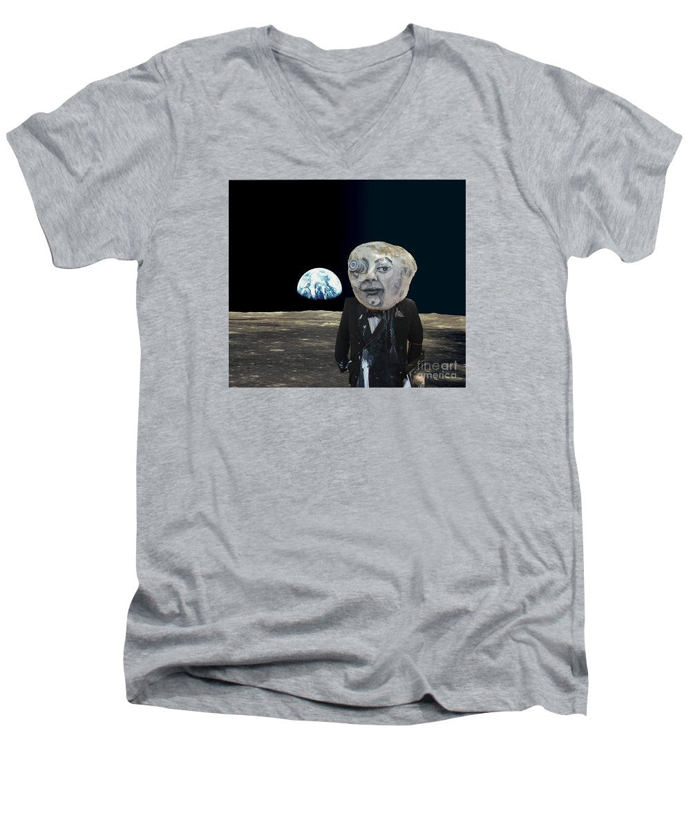 Men's V-Neck T-Shirt - The Man In The Moon