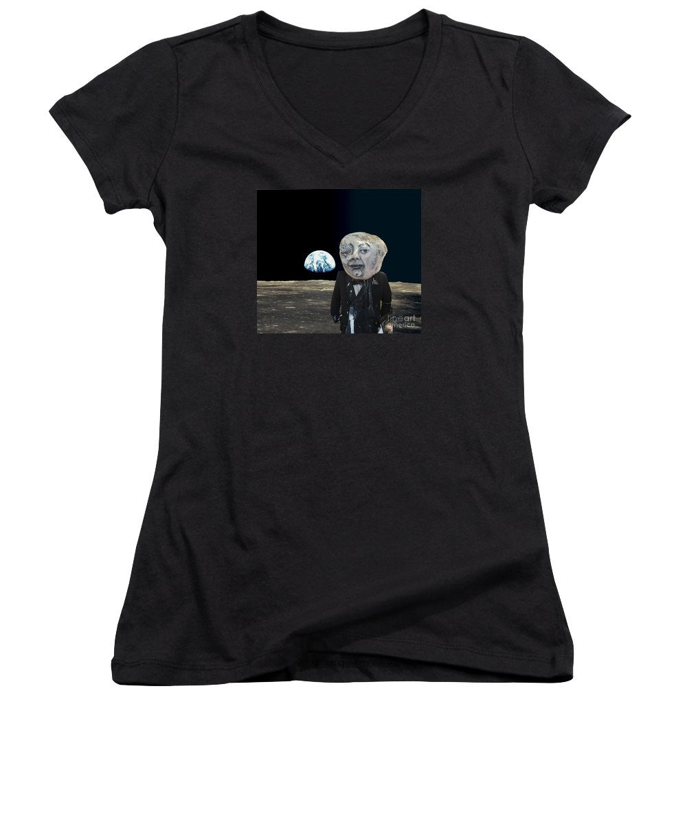 Women's V-Neck T-Shirt (Junior Cut) - The Man In The Moon