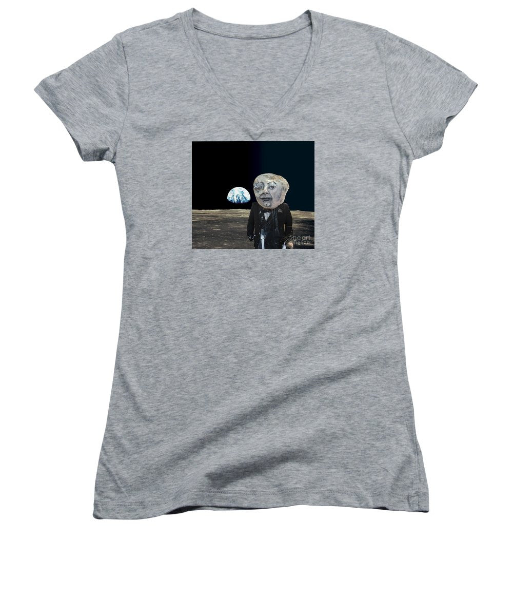 Women's V-Neck T-Shirt (Junior Cut) - The Man In The Moon