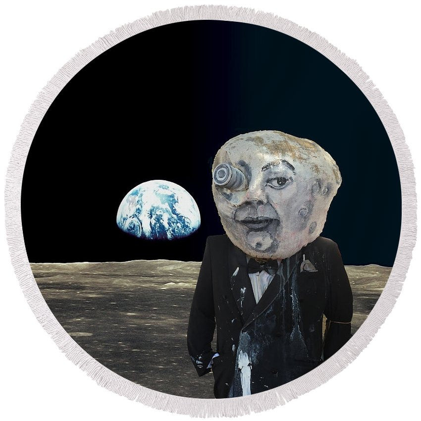 Round Beach Towel - The Man In The Moon