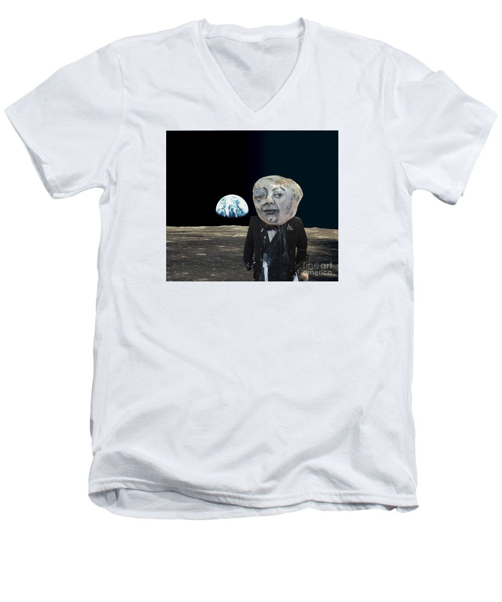 Men's V-Neck T-Shirt - The Man In The Moon