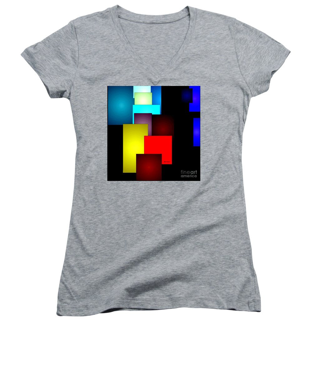 T-shirt col V pour femme (coupe junior) - Timeless Squares